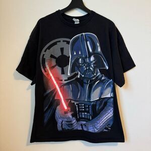 Vintage Star Wars Darth Vader T Shirt Size XL Black Faded Lightsaber 90s y2k